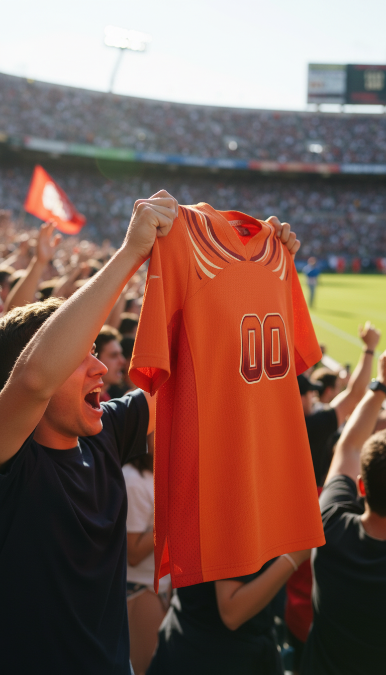 Vibrant Orange Customizable Jersey in use